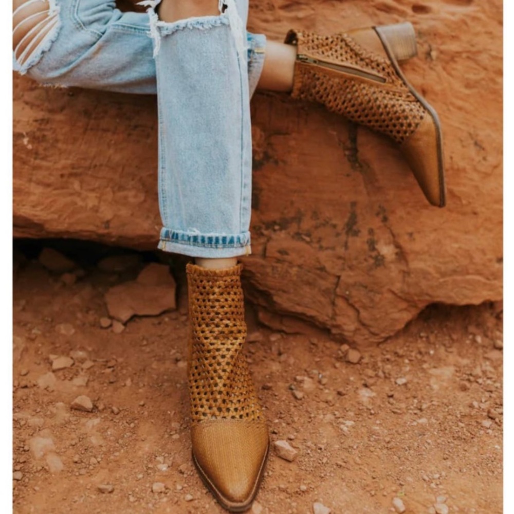 Free People In The Loop Woven Boot In Tan - Picture 3 of 3